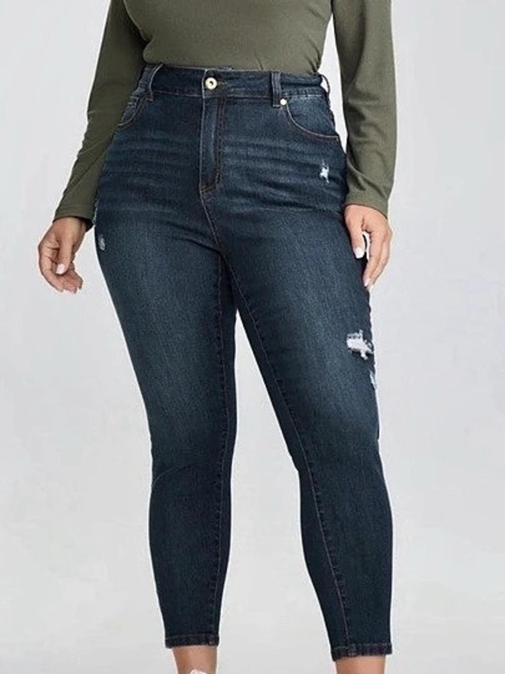 BloomChic Plus Size 4XL Hip Sculpting High-Rise Skinny-Fit Cropped Jeans us26